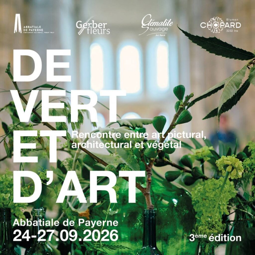 Affiche de De Vert et d’Art 2026 à l’Abbatiale de Payerne, du 24 au 27 septembre 2026