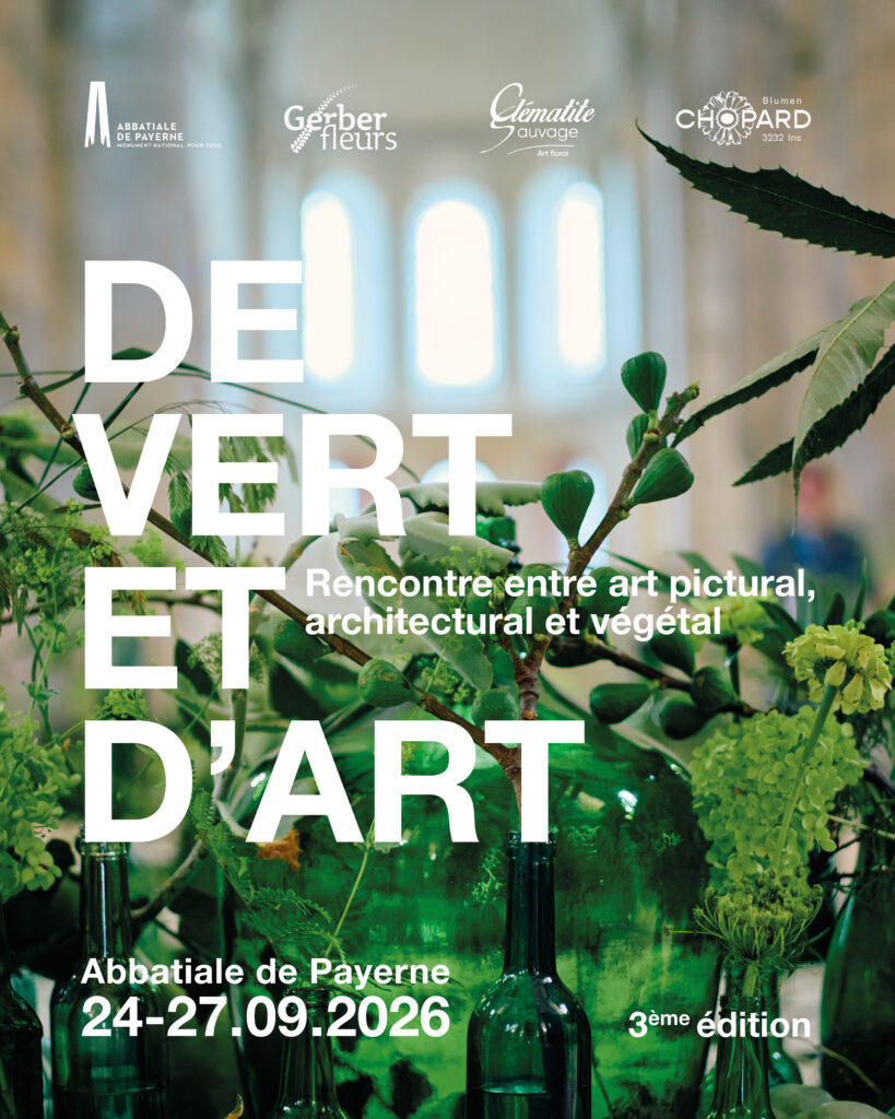 Affiche de De Vert et d’Art 2026 à l’Abbatiale de Payerne, du 24 au 27 septembre 2026